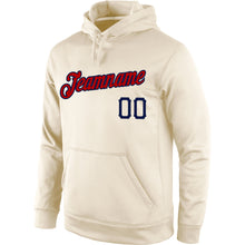 Load image into Gallery viewer, Custom Stitched Cream Red-Navy Sports Pullover Sweatshirt Hoodie