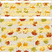 Load image into Gallery viewer, Custom Cream White-Gold 3D Pattern Design Maple Leaf Authentic Baseball Jersey