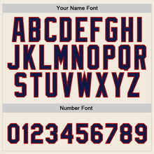 Load image into Gallery viewer, Custom Stitched Cream Navy-Red Sports Pullover Sweatshirt Hoodie