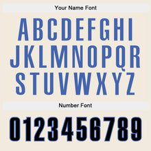 Load image into Gallery viewer, Custom Stitched Cream Black-Blue Sports Pullover Sweatshirt Hoodie