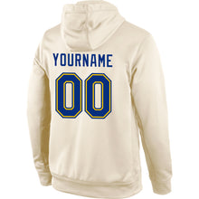 Load image into Gallery viewer, Custom Stitched Cream Royal-Gold Sports Pullover Sweatshirt Hoodie