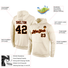 Load image into Gallery viewer, Custom Stitched Cream Black-Orange Sports Pullover Sweatshirt Hoodie