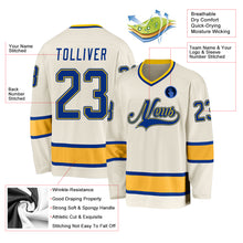 Load image into Gallery viewer, Custom Cream Royal-Gold Hockey Jersey