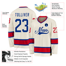 Load image into Gallery viewer, Custom Cream Royal-Red Hockey Jersey