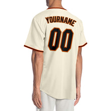 Load image into Gallery viewer, Custom Cream Black Orange-Old Gold Authentic Baseball Jersey