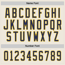 Load image into Gallery viewer, Custom Cream Navy-Gold Hockey Jersey