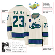 Load image into Gallery viewer, Custom Cream Green-Royal Hockey Jersey