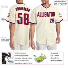 Load image into Gallery viewer, Custom Cream Red-Royal Authentic Baseball Jersey