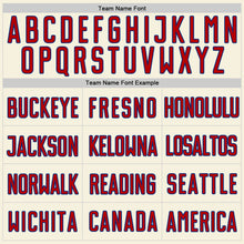 Load image into Gallery viewer, Custom Cream Red-Royal Authentic Baseball Jersey