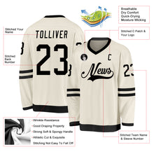 Load image into Gallery viewer, Custom Cream Black Hockey Jersey