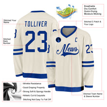 Load image into Gallery viewer, Custom Cream Royal Hockey Jersey