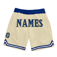Load image into Gallery viewer, Custom Cream Royal-Gold Authentic Throwback Basketball Shorts