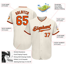 Load image into Gallery viewer, Custom Cream Orange-Black Authentic Baseball Jersey
