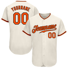 Load image into Gallery viewer, Custom Cream Orange-Black Authentic Baseball Jersey