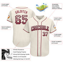 Load image into Gallery viewer, Custom Cream Crimson-Black Authentic Drift Fashion Baseball Jersey