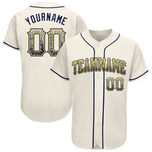 Load image into Gallery viewer, Custom Cream Navy-Gold Authentic Drift Fashion Baseball Jersey