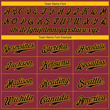 Load image into Gallery viewer, Custom Crimson Black-Gold Authentic Baseball Jersey