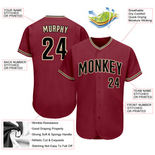 Load image into Gallery viewer, Custom Crimson Black-City Cream Authentic Baseball Jersey
