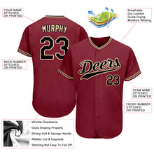 Load image into Gallery viewer, Custom Crimson Black-City Cream Authentic Baseball Jersey