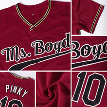 Load image into Gallery viewer, Custom Crimson Black-City Cream Authentic Baseball Jersey