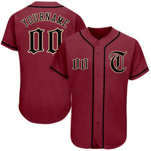 Load image into Gallery viewer, Custom Crimson Black-City Cream Authentic Baseball Jersey