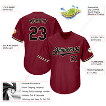 Load image into Gallery viewer, Custom Crimson Black-City Cream Authentic Throwback Rib-Knit Baseball Jersey Shirt