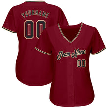 Load image into Gallery viewer, Custom Crimson Black-City Cream Authentic Baseball Jersey