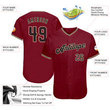 Load image into Gallery viewer, Custom Crimson Black-City Cream Authentic Baseball Jersey