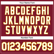 Load image into Gallery viewer, Custom Crimson Cream Pinstripe Gold-White Authentic Baseball Jersey