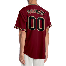 Load image into Gallery viewer, Custom Crimson Black-City Cream Authentic Baseball Jersey