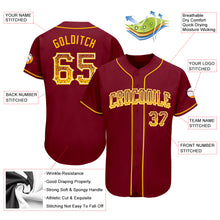 Load image into Gallery viewer, Custom Crimson Gold-White Authentic Drift Fashion Baseball Jersey