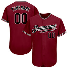 Load image into Gallery viewer, Custom Crimson Black-White Authentic Baseball Jersey