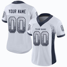 Load image into Gallery viewer, Custom White Navy-Gray Drift Fashion Football Jersey