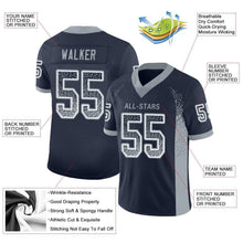 Load image into Gallery viewer, Custom Navy Light Gray-White Drift Fashion Football Jersey
