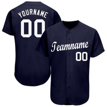 Load image into Gallery viewer, Custom Navy White Baseball Jersey