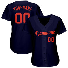 Load image into Gallery viewer, Custom Navy Orange Baseball Jersey