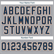 Load image into Gallery viewer, Custom Gray Navy-Orange Baseball Jersey