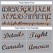 Load image into Gallery viewer, Custom Gray Navy-Orange Baseball Jersey
