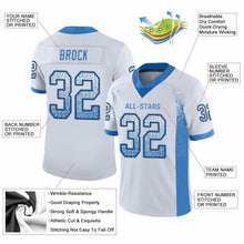 Load image into Gallery viewer, Custom White Powder Blue-Black Drift Fashion Football Jersey