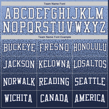 Load image into Gallery viewer, Custom Stitched Powder Blue White-Navy Fade Fashion Sports Pullover Sweatshirt Hoodie