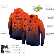 Load image into Gallery viewer, Custom Stitched Navy Orange Fade Fashion Sports Pullover Sweatshirt Hoodie