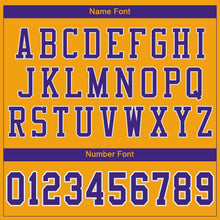 Load image into Gallery viewer, Custom Gold Purple-White Mesh Authentic Football Jersey