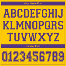 Load image into Gallery viewer, Custom Gold Purple V-Neck Basketball Jersey