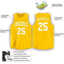 Load image into Gallery viewer, Custom Gold White Round Neck Basketball Jersey