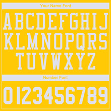 Load image into Gallery viewer, Custom Gold White Round Neck Basketball Jersey