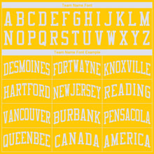 Load image into Gallery viewer, Custom Gold White Round Neck Basketball Jersey