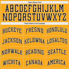 Load image into Gallery viewer, Custom Gold Black-White Authentic Baseball Jersey