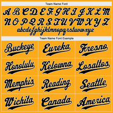 Load image into Gallery viewer, Custom Gold Black-White Authentic Baseball Jersey