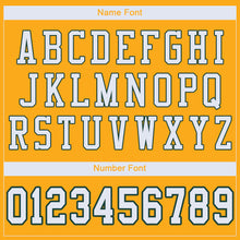 Load image into Gallery viewer, Custom Gold White-Green Mesh Authentic Football Jersey