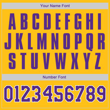 Load image into Gallery viewer, Custom Gold Purple-White Authentic American Flag Fashion Baseball Jersey